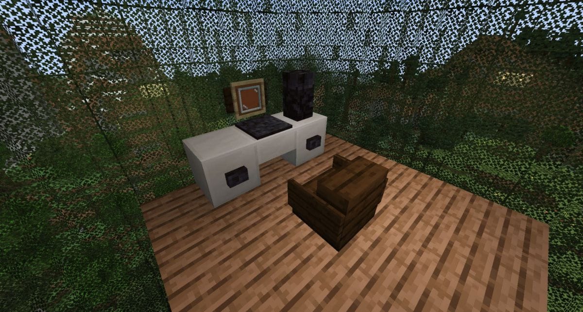 Screenshot of Minecraft indoor office