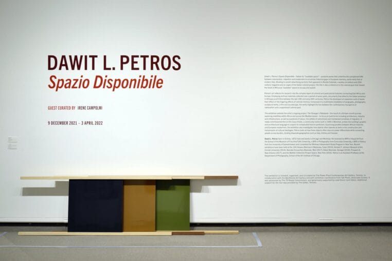 Installation views, Dawit L. Petros: Spazio Disponibile, The MacKenzie Art Gallery, 2021. Photo by: Don Hall.
