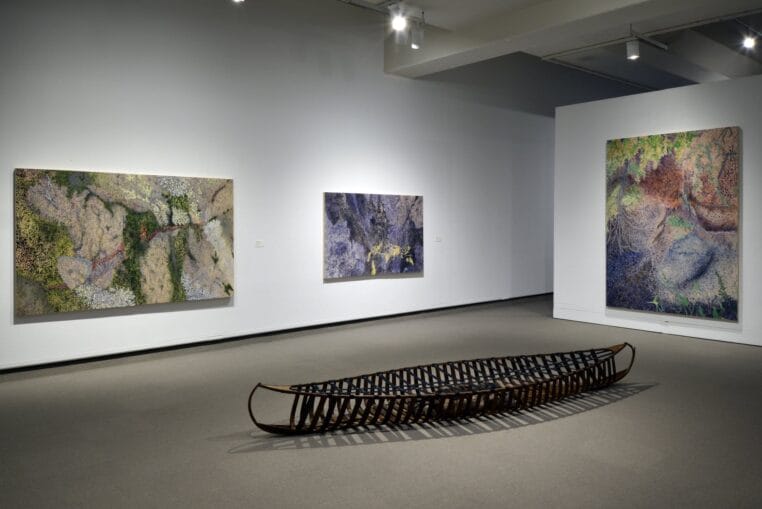 Installation view, Beyond the Stone Angel: Artists Reflect on the Deaths of their Parents , Organized by the MacKenzie Art Gallery, curated by Timothy Long. Photo credit: Don Hall, courtesy of the MacKenzie Art Gallery.