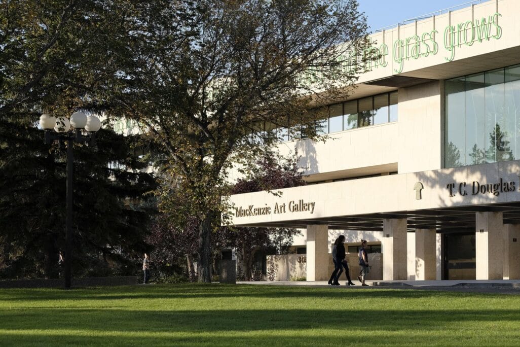 Outside view of front entrance of the MacKenzie Art Gallery