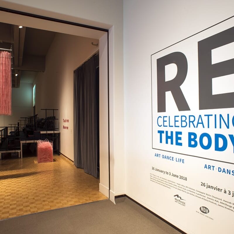 Installation view of vinyl text for the exhibition Re: Celebrating the Body