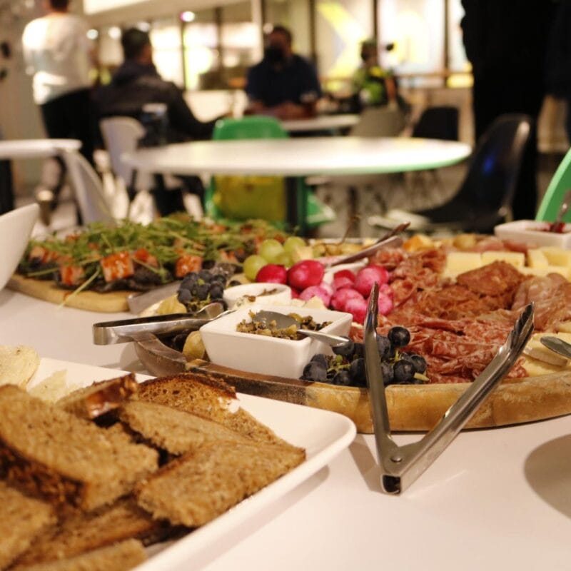 Platter of food in the Crat Service Cafe