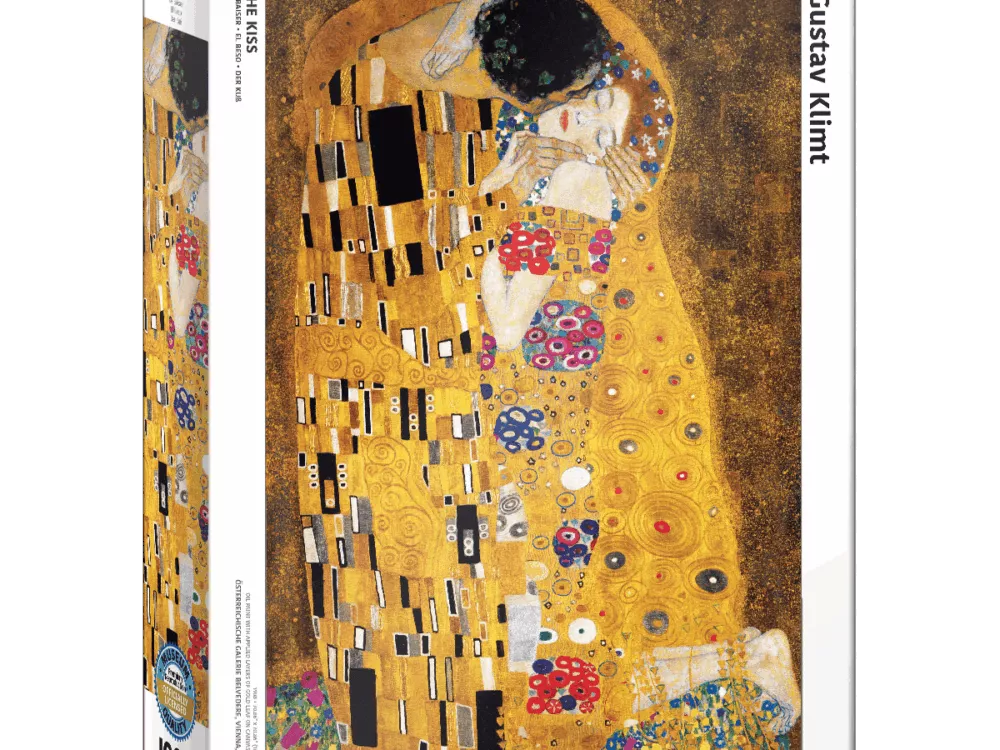 Box of a Klimt The Kiss Puzzle from the Fine Art Collection featuring Gustav Klimt’s painting, 