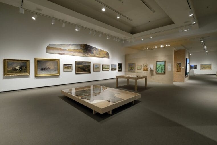 Installation view, The Permanent Collection: Walking with Saskatchewan, 2019, MacKenzie Art Gallery. Photo by Don Hall.