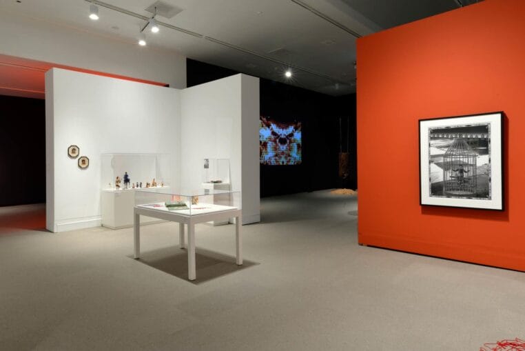 Installation view, Touching Earth and Sky, Organized by the MacKenzie Art Gallery, 2021. Photo credit: Don Hall, courtesy of the MacKenzie Art Gallery.