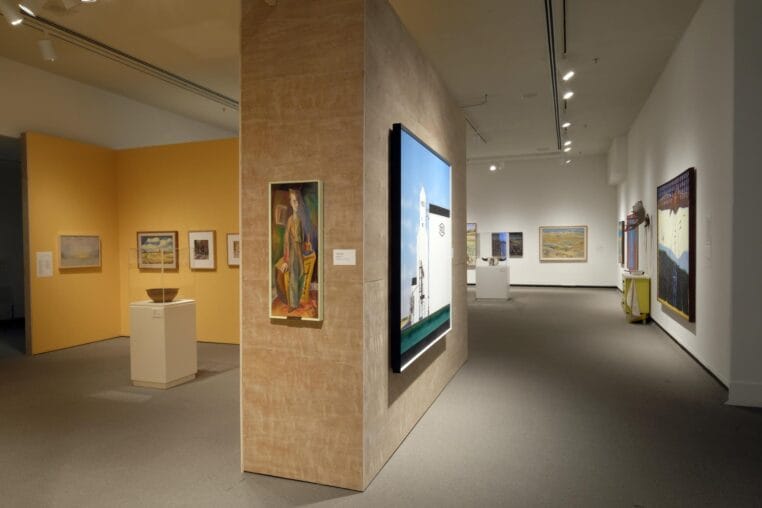 Installation view of The Permanent Collection: Walking with Saskatchewan, MacKenzie Art Gallery, 2019. Photo: Don Hall. 