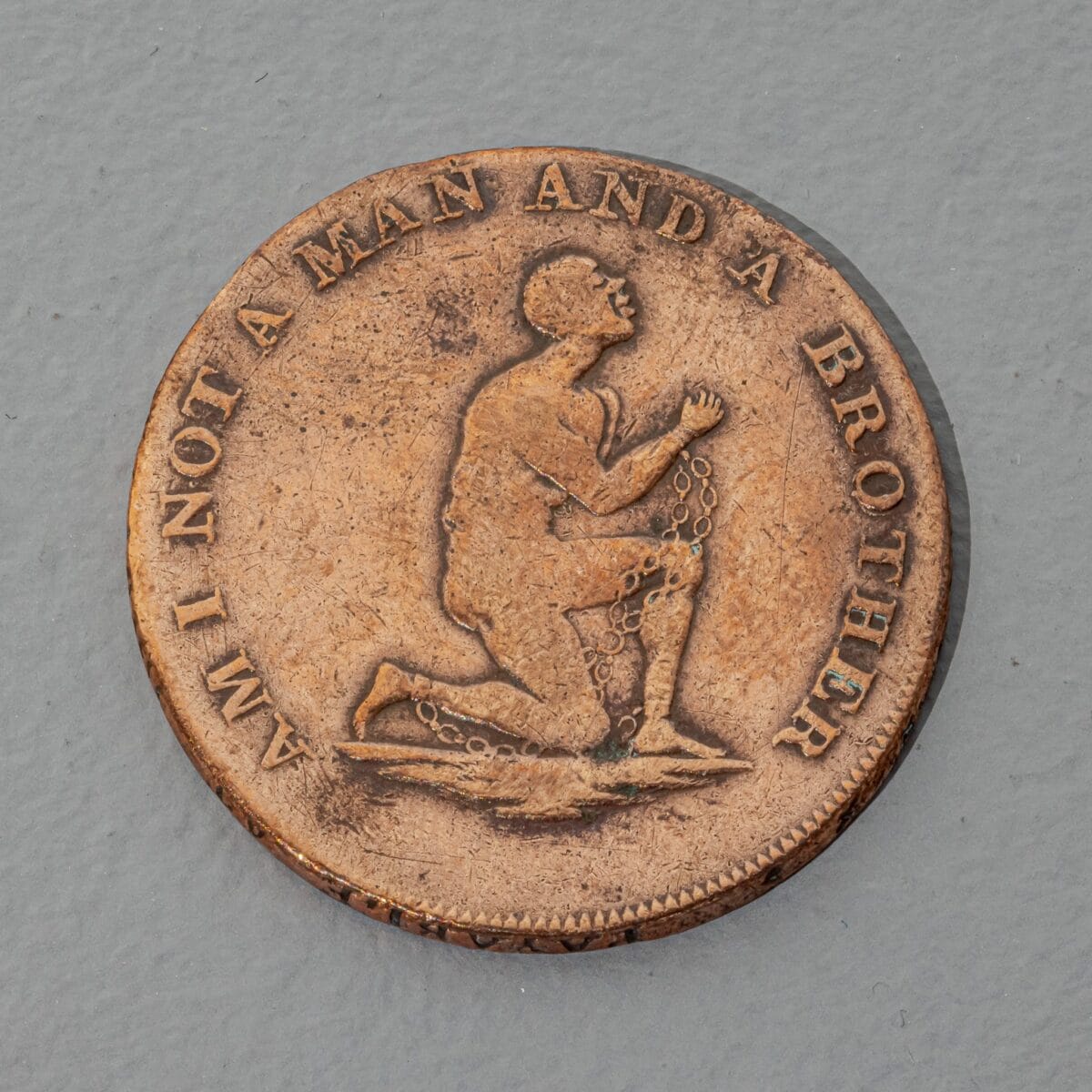 Photo of bronze Abolitionist Coin .