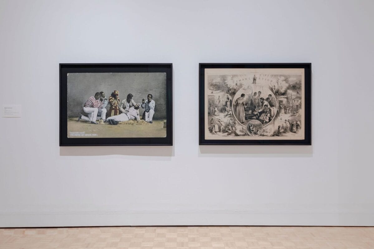 Picture of two inkjet prints on archival paper of Deanna Bowen's Double Consciousness.