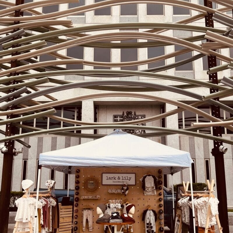 A pop-up outdoor boutique stall named 