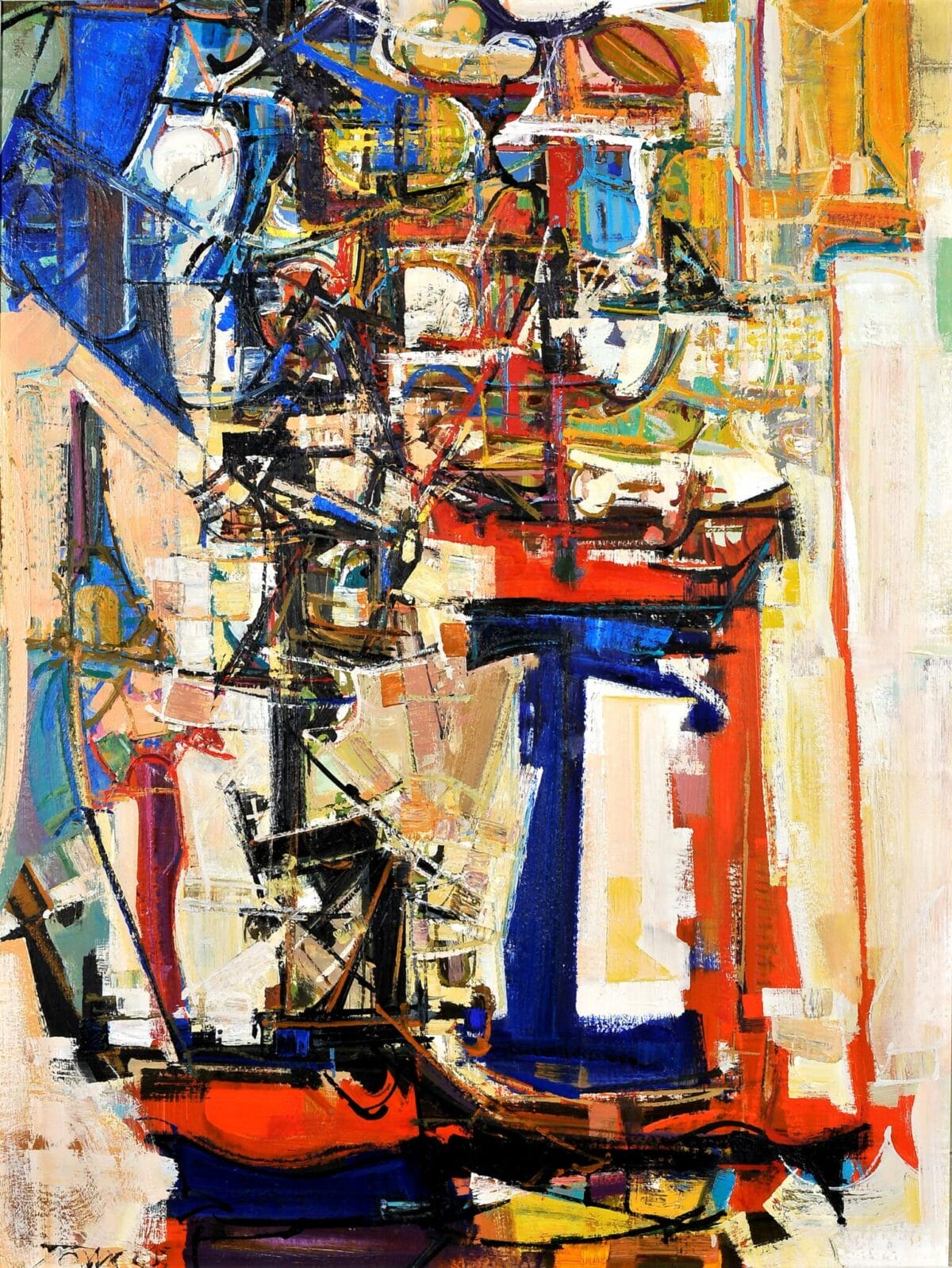 Abstract representation of a CBC building near Harold Town's studio.