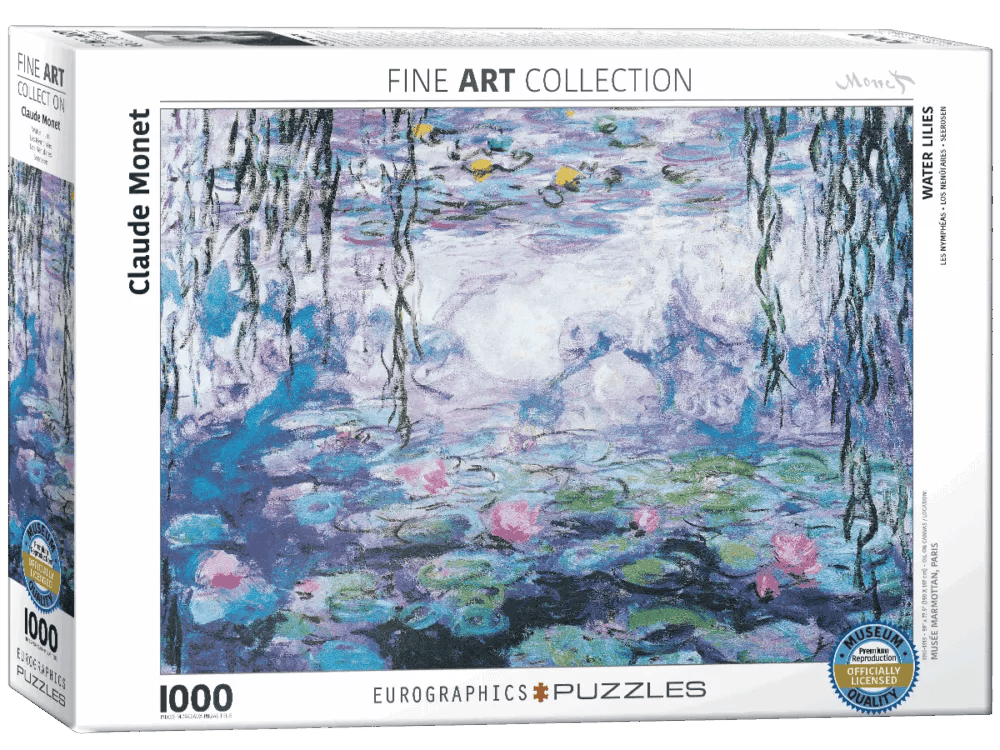 A 1000-piece puzzle box featuring Claude Monet's painting 